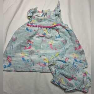 Mud Pie Pastel Mermaid Baby Outfit. 100% Cotton. 0-3 Month. SKU A33